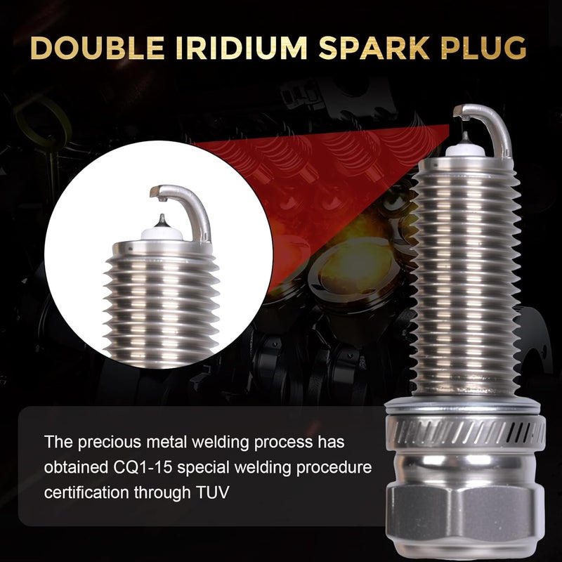 RLP شمعات الإشعال إيريديوم بلاتينيوم XP5702 4 عبوات متوافقة مع أكورا دودج جينيسيس هوندا هيونداي كيا ميتسوبيشي مرسيدس-بنز 1.4L-5.5L L4 V6 V8 بديل ل 93911 LKR7AIX - Image 5